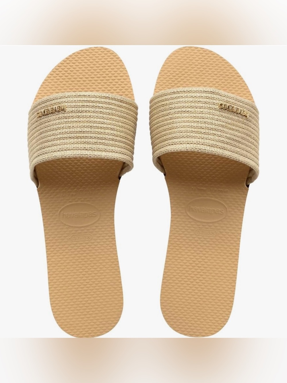 NWT Havaianas Women's Malta Sandal - Metallic Summer - Golden, SZ 9